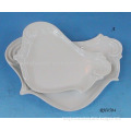 White Chicken-shaped Ceramic Plates